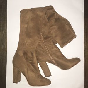 ALDO Tan/Brown Thigh High “Suede” Boots